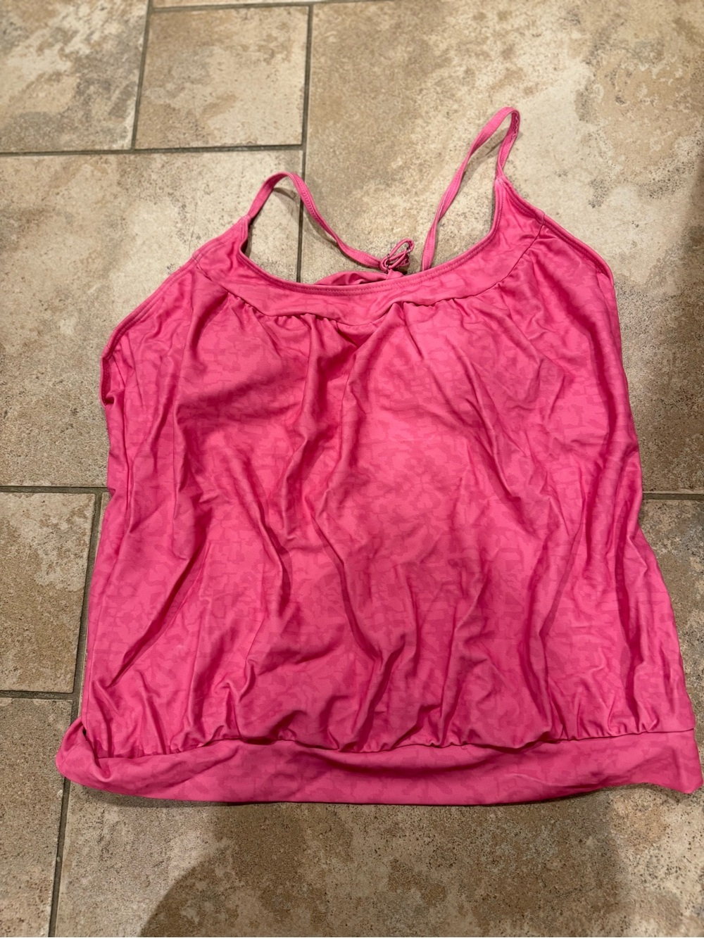 Women’s Pink Tankini with Adjustable Straps